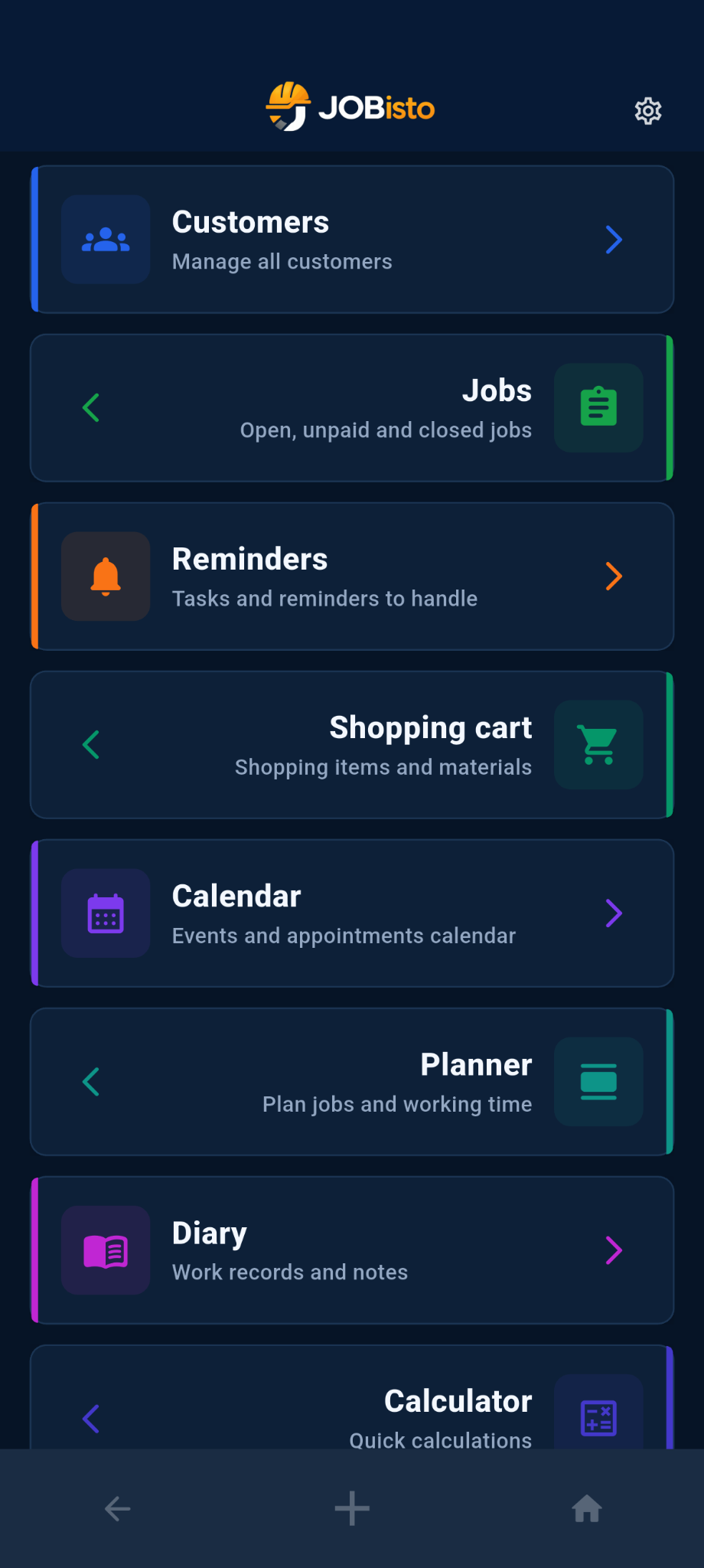JOBisto dashboard